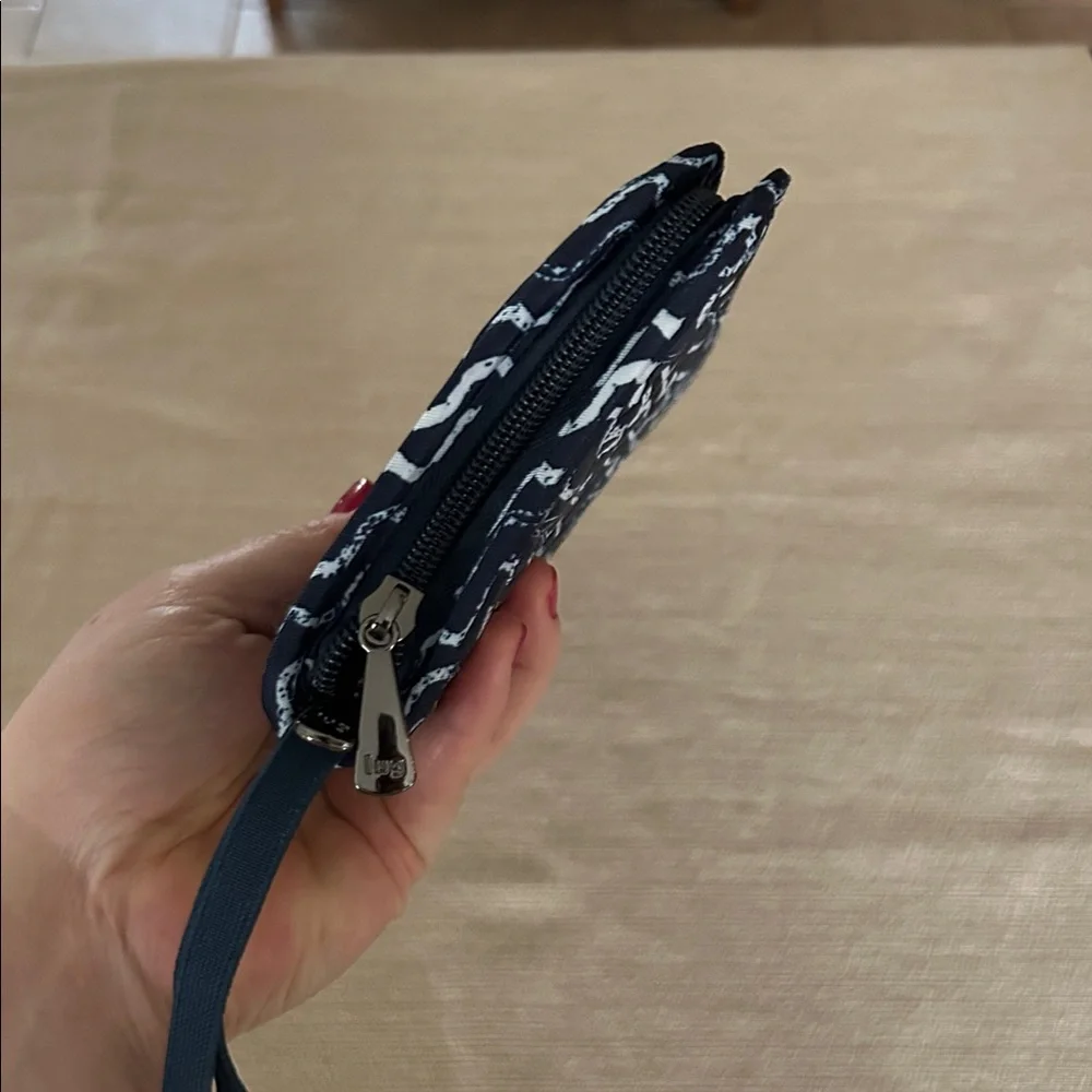 LUG Tango Travel Wallet Navy Blue‎ White Waves Nautical